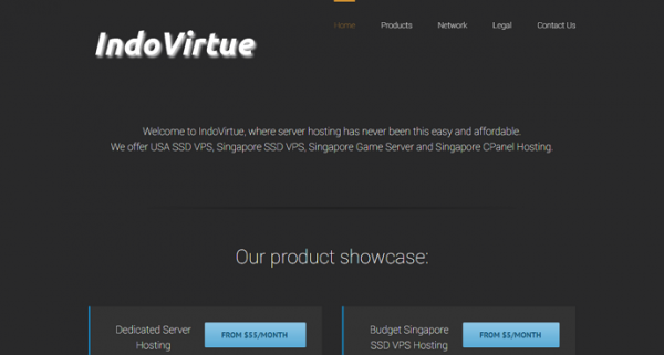 IndoVirtue：新加坡VPS/1核/512M内存/20GB SSD/500G流量/1G端口/KVM/月付$10/SGGS线路/三网延迟可以